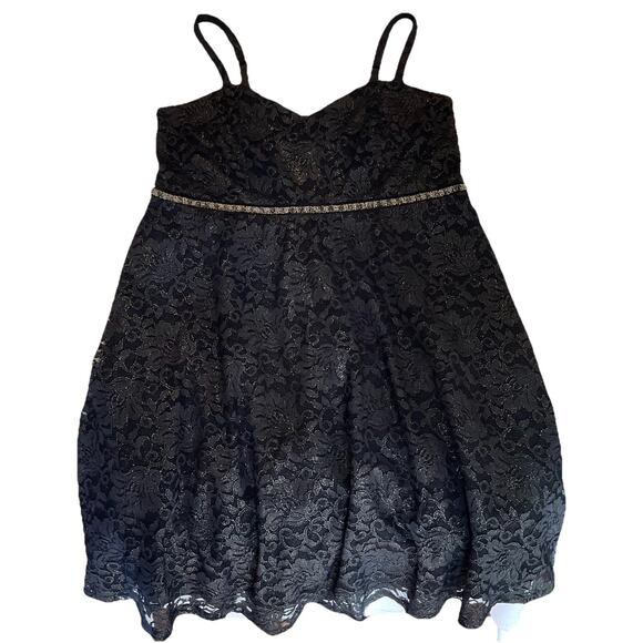 Torrid Women Dress 2 Black Nylon Polyester Floral Fit & Flare Lace Sleeveless - Picture 1 of 9